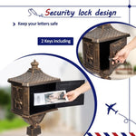 ZUN Polar Aurora Mailbox Cast Aluminum Bronze Mail Box Postal Box Security Heavy Duty New W2505P151720