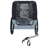 Large Folding Bike Trailer Dogs 120LB Capacity All-Terrain Pet Carrier, Durable Steel Frame W1364P268357