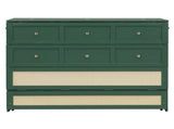 Full Size Murphy Bed with Large Drawers,Green N708P336203F