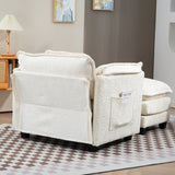 55.32*39.76" Oversized Sofa Indoor,Portable ottoman,Boucle Single Sofa Bed with Wider seat,Double W2715P269740