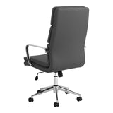 ZUN Grey and Chrome Upholstered Office Chair with Casters B062P145687