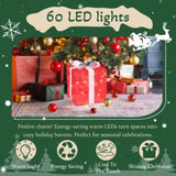12in Motorized Pop-up Gift Box with Santa, Outdoor Christmas Decorations with Motor & 60 LED Lights, 64899974