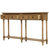 Console Table Sofa Table Easy Assembly with Two Storage Drawers and Bottom Shelf for Living Room, 04824171