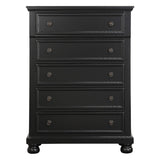 ZUN Casual Transitional Styling 1pc Chest of Drawers Black Finish Bun Feet Bedroom Furniture B01146552