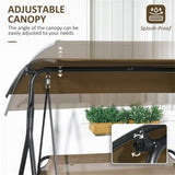 3-Seat Outdoor Patio Swing Chair-Brown 00644178