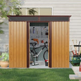 8ft x 6ft Outdoor Metal Storage with Lockable Sliding Doors and Transparent plate for Garden, Lawn W540P185316