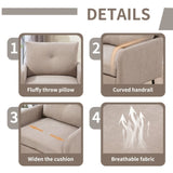 Accent Chair With Metal Black Legs,Comfy Chenille Club Fabric Armchair,Single Sofa Chair for Living W3042P262913