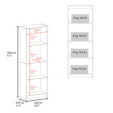 Bear Flat Bookcase with Open Storage and 4 Shelves ,Natural Oak and White B128P314792