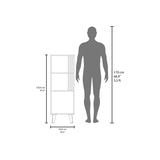 Vance 47" High One Door Cabinet with Two Open Shelves Dark Wengue - Light Oak B200P253745