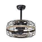 ZUN 18'' Farmhouse Ceiling Fans Light - Caged Ceiling Fan with Remote Control , W1592109393