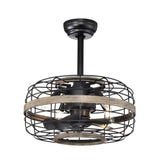 ZUN 18'' Farmhouse Ceiling Fans Light - Caged Ceiling Fan with Remote Control , W1592109393