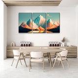 ZUN 3 Panels Framed Abstract Wood Grain Boho Style Mountain & Forest Canvas Wall Art Decor,3 Pieces W2060P155345