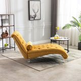 COOMORE Velvet Chaise Lounge Indoor,Button-Tufted Upholstered Chaise Lounge Chair with Pillow for W39538680