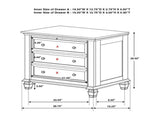 3 Drawers Nightstand with Pull-out Tray in Black Finish B016P254490