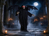 5.5FT Halloween Animatronic Winged Grim Reaper, Sound & Button Activated, Shaking Reaper with 39336068