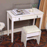 Flip Single Mirror Double Drawers Straight Feet Dresser White 53998961