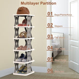 6 Tier Foldable Shoe Rack Vertical Shoe Organizer Narrow Shoe Rack for Small Spaces Space Saving 87894417