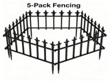 Black Foldable Garden Border Fence, 5 Pack No Dig Animal Barrier, Decorative Metal Fencing for Lawn 27478670