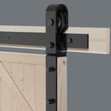 ZUN 60" Bi-Folding Sliding Barn Door Hardware Kit for 2 Doors,Smoothly&Quietly,Black Track J Shape 80281115