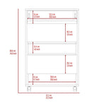 ZUN White and Dark Walnut 1-Drawer 2-Shelf Kitchen Cart with Caster B06280136