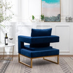 ZUN Lenola Contemporary Upholstered Accent Arm Chair, Blue T2574P164509