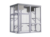 Outdoor Wooden Catio Multi-functional Cat Enclosure, 4 Platforms & 2 Napping Houses, 2 Strong Locks, W3166P476669