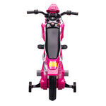 ZUN 12V Kids Ride on Toy Motorcycle, Electric Motor Toy Bike with Training Wheels for Kids 3-6, Rose Red W2181P164393