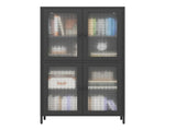 Classic Metal Storage Cabinet Display Cabinet with 4 Glass Doors 4 Shelves Cabinet Freestanding W2378P176269