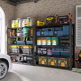 72.05 Inch Tall Black Metal Shelves with 5 Removable Dividers Are High Capacity and Load Bearing for W328P193845