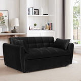 ZUN 64.9 "3-in-1 foldable large size sofa bed, modern velvet double sofa, sofa bed with adjustable back, W2564P228262