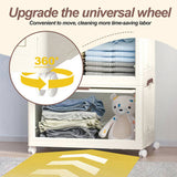 Portable Wardrobe Closet Storage Organizer for Clothes,Clothes Dresser, Magnetic Doors with 4 Cubes 76602554