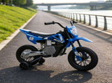 Blue 12V Kids Electric Motorcycle Twist Handle Throttle, Safety Training Wheels, Rear Suspension 71739891