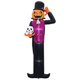 12FT Giant Halloween Inflatable Blow Up Decorations, Pumpkin Man Holding Skull with Built-in LEDs 59691906