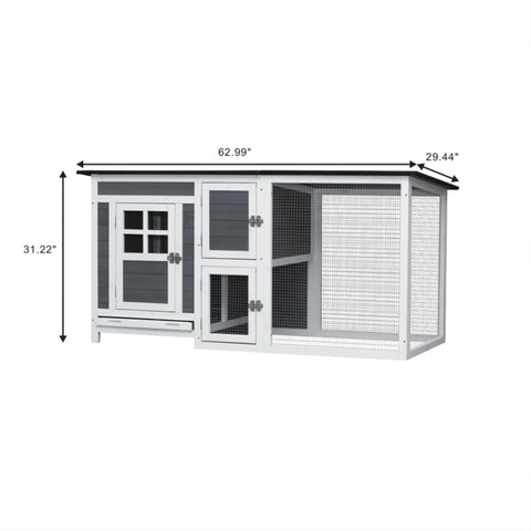 ZUN Outdoor Indoor Poultry Cage Small Animal House outdoor chicken hutch coop with running cage 11692761