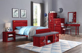 Red 1-Door Wardrobe with Container Lock B062P215413