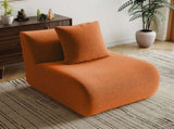 Armless Sofa W/Pillow Teddy Fabric-Orange W714P357250
