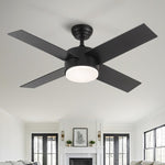 ZUN 44 In Intergrated LED Ceiling Fan with Black ABS Blade W136755947