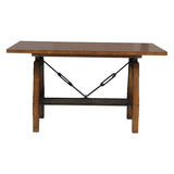 Rustic Brown and Gunmetal Finish 1pc Counter Height Dining Table Industrial Design Wooden Dining B01163349