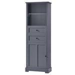 ZUN Bathroom Storage Cabinet, Tall Storage Cabinet with Two Drawers, Open Storage, Adjustable Shelf, 83812577