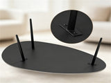 Black Stylish Irregular Shape Coffee Table, Heavy-Duty Metal Base Oval Sofa Side Table, 04619681