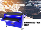 4 DRAWERS MULTIFUNCTIONAL TOOL CART WITH WHEELS-BLUE W110280933