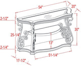 Sofa Table, Glass table top, MDF W/marble paper middle shelf, powder coat finish metal legs. W48720762