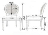 French Country Dining Chairs Set of 2, Upholstered Chairs with Round Back, Wire drawing techniques , W3426P478063
