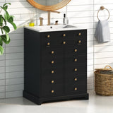 24" Bathroom Vanity a Drawer & Two Soft-Closing Doors, Painted Modern Bathroom Storage Cabinet N710P276692B
