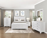 Contemporary White Finish Full Size Panel Bed Wooden Bedroom Furniture 1pc, Bed in a Box B011P250484