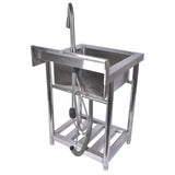 Silver Free Standing Stainless Steel Commercial Sink Utility Sink 23.6 for Restaurant, 66127683