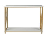 2-Tier Console Table, Gold Sofa Entry Table with White Top and Gold Metal Frame for Home 58656376