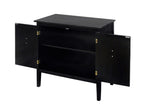 2 Door Wooden Cabinets, Black Wood Cabinet Vintage Style Sideboard for Living Room Dining Room W68852964