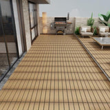 Patio Floor Tiles Pack of 11 WPC Wood-Plastic Composite Patio Deck Tiles DIY Interlocking Decking W206P201283