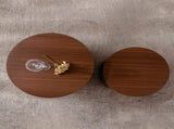 Nesting Coffee Table Set of 2 Round Wooden Coffee Tables Circle Modern Table for Small Space Living W3081P255157